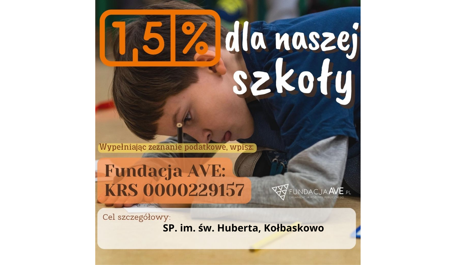 1,5 % PODATKU NA DZIAŁALNOŚC NASZEJ SZKOŁY
