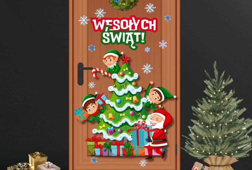 „Magia świąt jest już z nami, więc świątecznie i ekologicznie drzwi ozdabiamy”