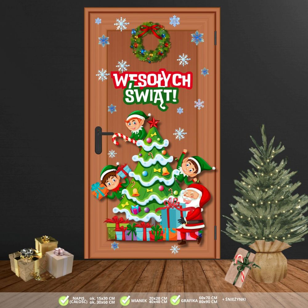 „Magia świąt jest już z nami, więc świątecznie i ekologicznie drzwi ozdabiamy”